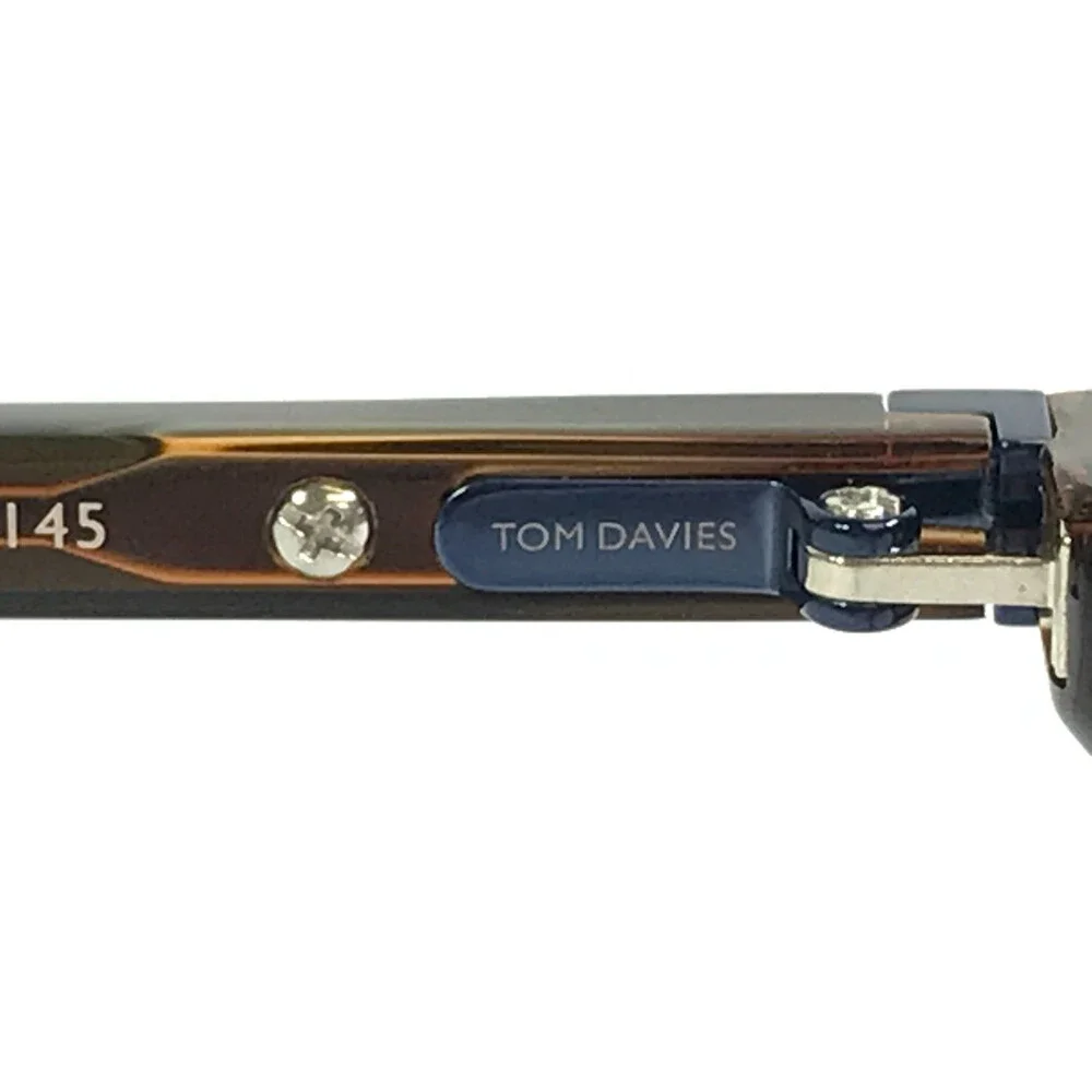 Tom Davies Eyeglasses Frames TD779 Col. 2260 Clear Blue on Brown 49-17-145